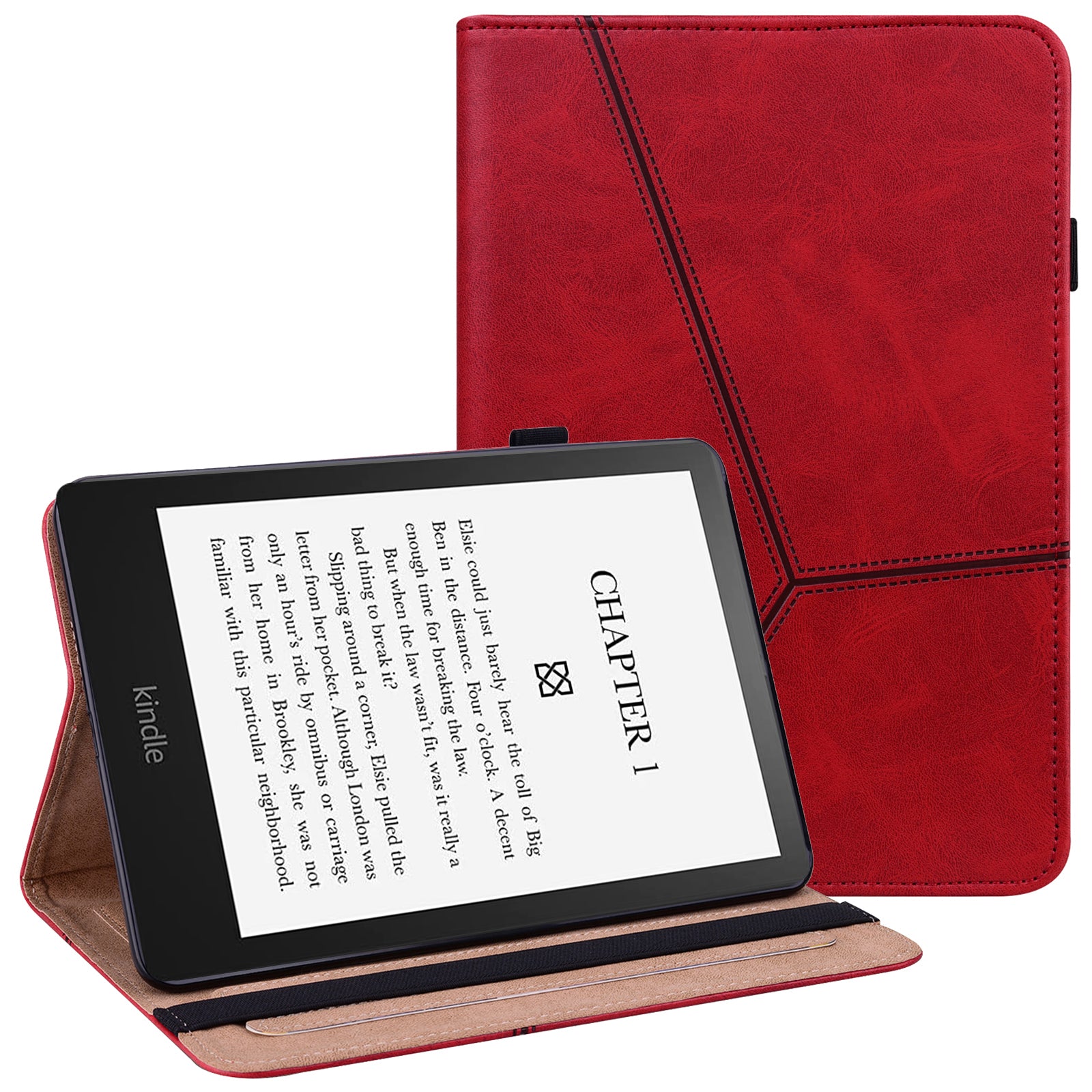 For Amazon Kindle Paperwhite (2024) Case PU Leather Line Imprinted Cover with Elastic Band For Amazon Kindle Paperwhite (2024) Case PU Leather Line Imprinted Cover with Elastic Band